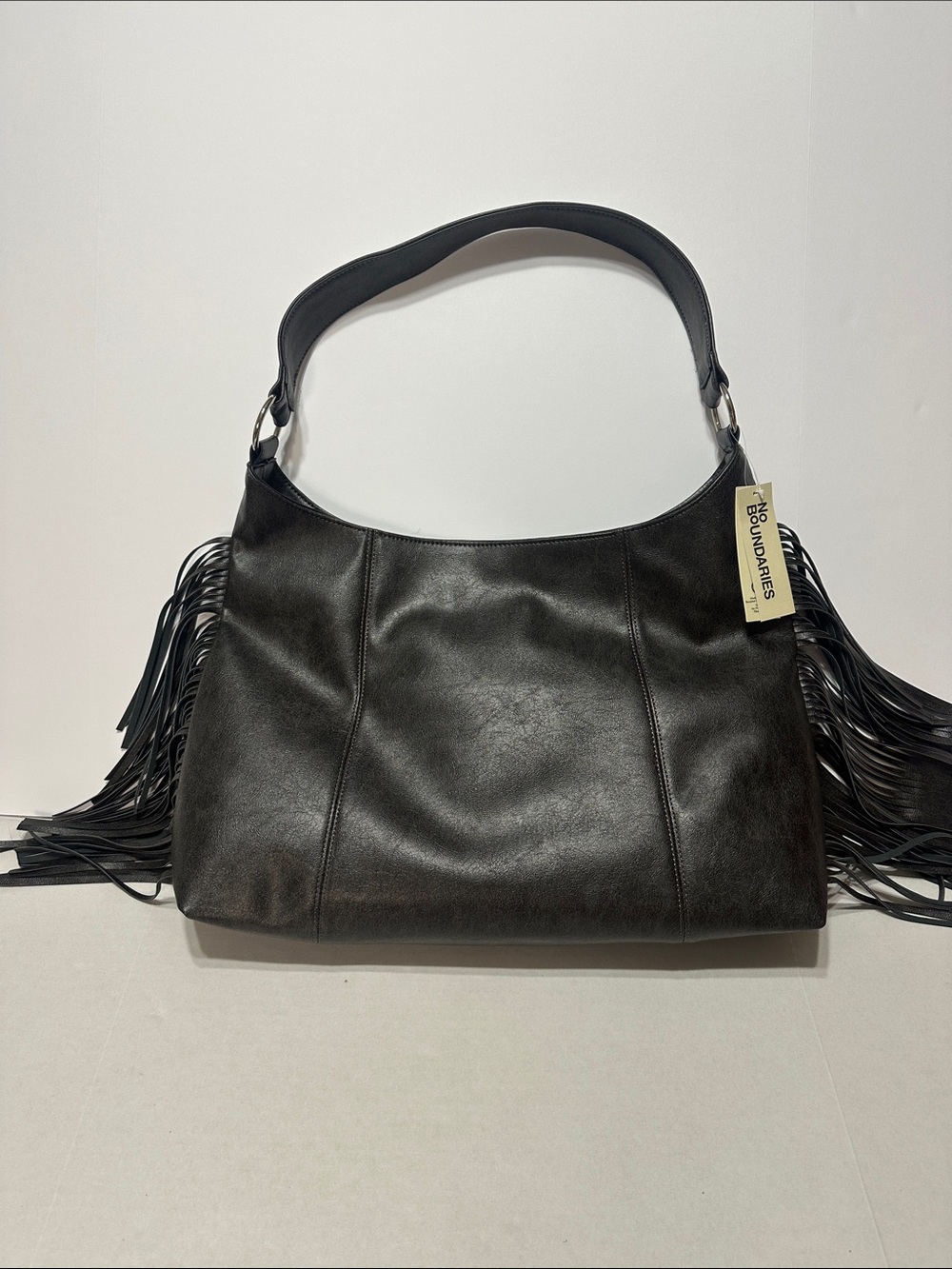 No Boundaries Hobo Black Fringe Shoulder Bag